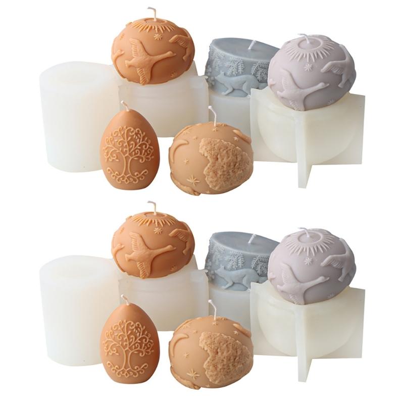 Elegant Pattern Cylinder Silicone Mold Candle Molds Silicone Soap Moulds Hand-Making Supplies for Hand-Making Candle