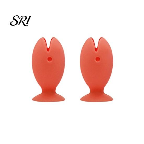 Toothbrush Holder for Glass Surface 2PCS Fish Shape with Strong Suction Cup Hygienic Soft Silicone Quick Drain Bathroom Organizer