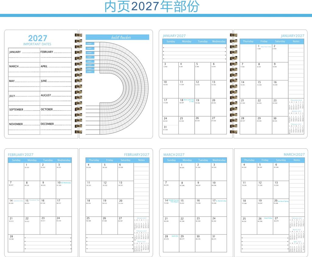 2026 2025 2024 A5 Selfcare Custom Simplified to Do List Notebook Weekly Daily Journal Undated Spiral Planner