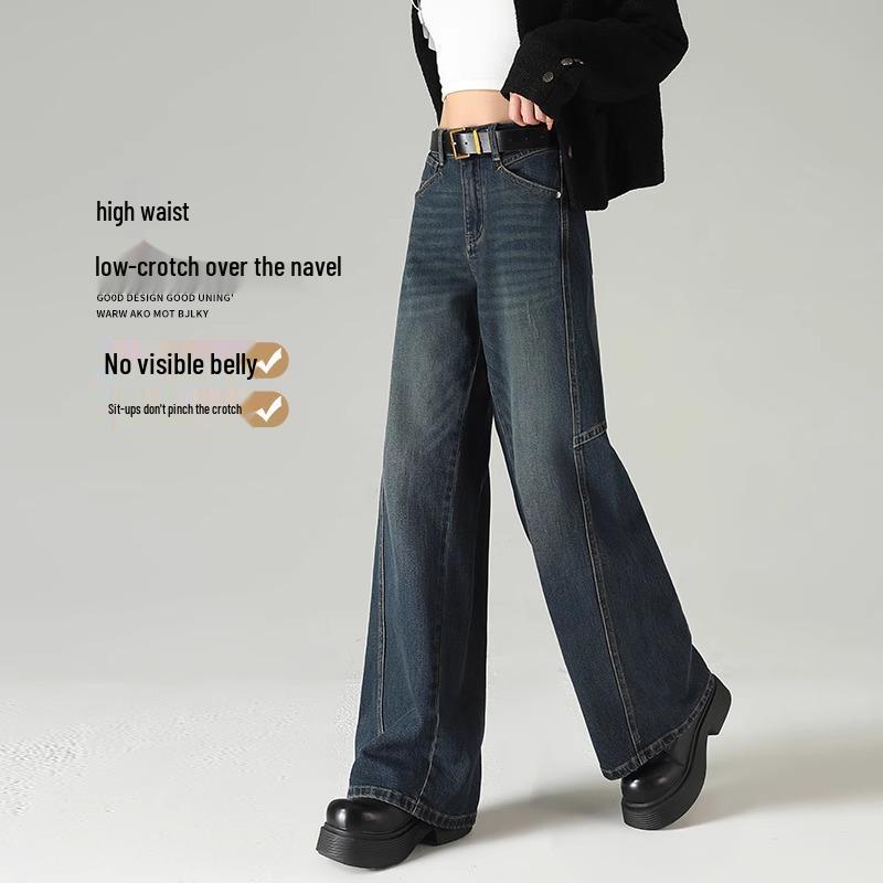Women's Wide-Leg Loose Jeans for Spring & Autumn 2025 - Perfect for Pear-Shaped Bodies with Thick Legs & Wide Hips