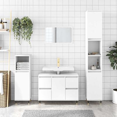 Vidaxl Bathroom Cabinet, White, 80X33X60 Cm, Wood-Based Material