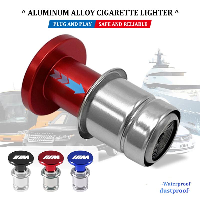 For BMW Button Car Cigarette Lighter Anodized Aluminum 12 Volt Auto Accessories E70 E91 E30 G30 E53 M3 M5 X6 X4 X7 E92 E93 X1 X3 Kyapx80