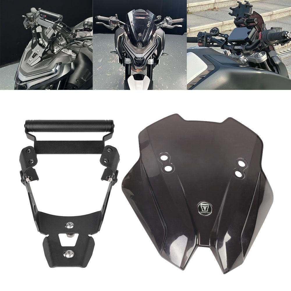 

Motorcycle Smoke Windscreen Bracket For CFMOTO 800NK 2023-2025 Air Flow Spoiler Deflector Windshield GPS Navigation Phone Holder