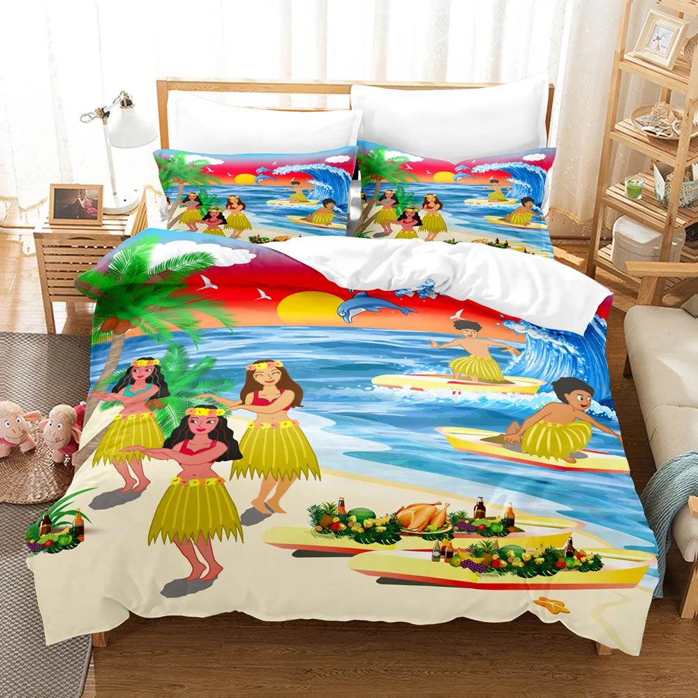 Surfboard Comforter Cover Summer Sea Surfing Theme Duvet Cover Ocean Theme Bedding Set For Kids Teens Quilt Cover +Pillow Cases