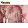 Mocsicka Photography Background Wedding Maternity Adult Kids Art Portrait Decor Vintage Bohe Red Arch Wall Backdrop Photo Studio