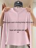 Pink Korean-Style Slim-Fit Henley T-Shirt: Women's 2025 Waist-Cinching Long-Sleeve Base Layer