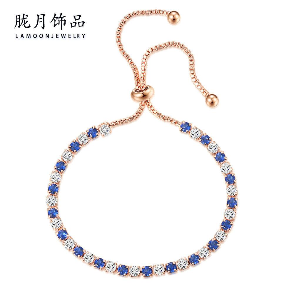 Браслет из циркона цвета лунного тумана, женский, полностью бриллиантовый, регулируемый, хрустальная теннисная цепочка