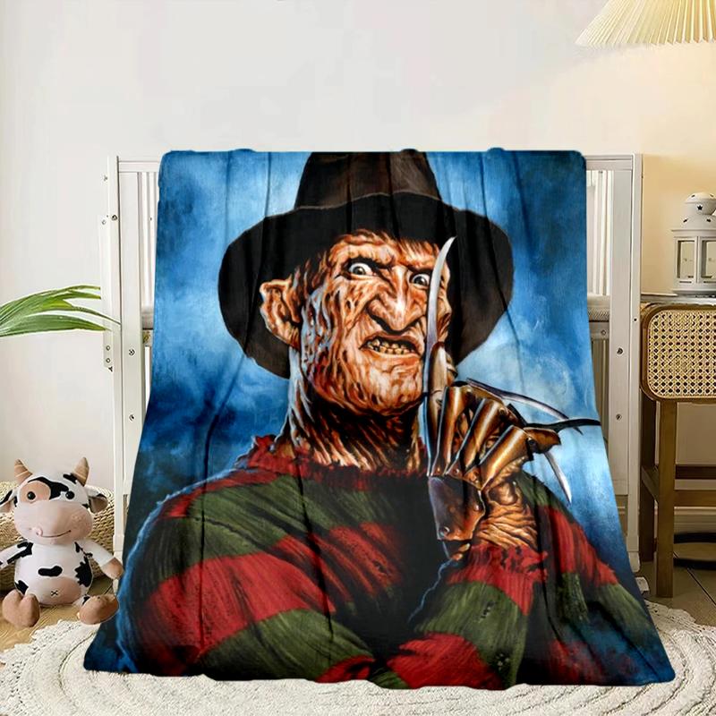 Horror Movie Characters Collage Blanket Flannel Blanket for bed, sofa, Camping, Hiking, Picnic Essentials, gift for family Fan gifts