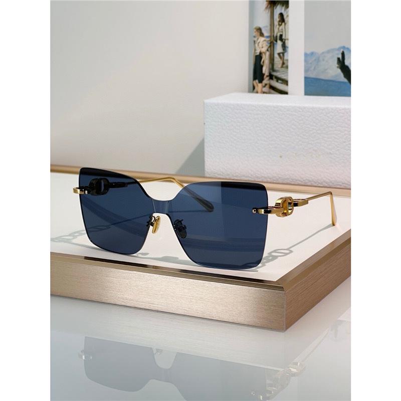 Women's Fashion Rimless Metal Sunglasses CHAIN M1U - UV Protection, Large Frame