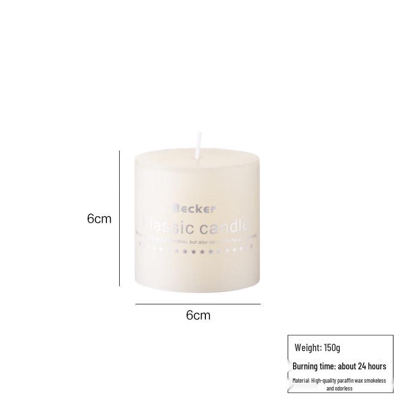 LIEI Odorless Smokeless Ivory Wedding Candle