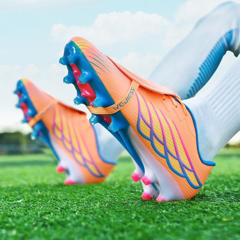 Mens Football Shoes New Outdoor Society Training Ultralight Impact Resistant Fast Futsal Unisex Grass Long Nail Soccer Shoes