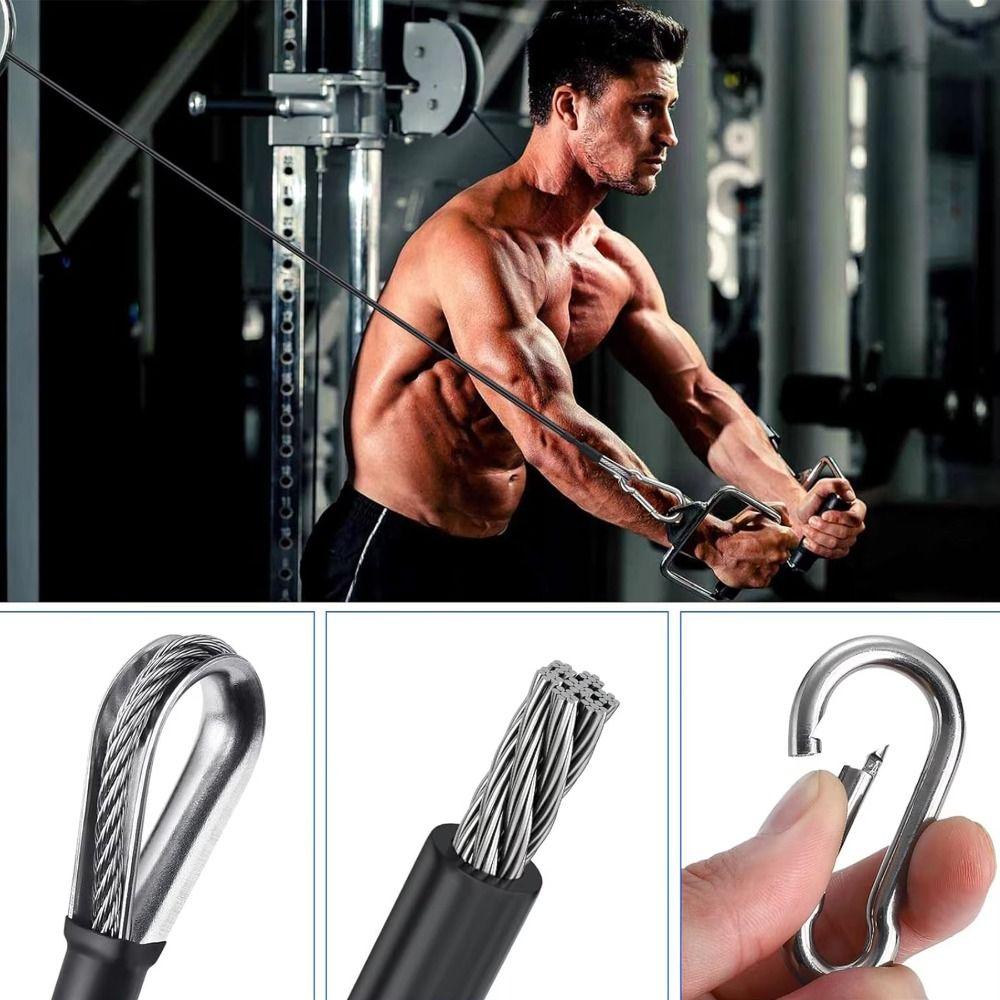 Sturdy Gym Cable Stainless Steel Gym Machine Extension Cable Tricep Pull Down and Leg Extensions