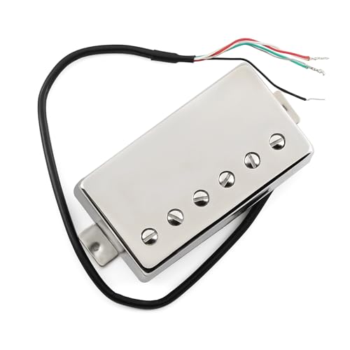 FLEOR Alnico5 Guitar Humbucker Pickup, 4-Wire Neck and Bridge Pickup Set, Chrome Fit, LP Style, Guitar Pickup Parts