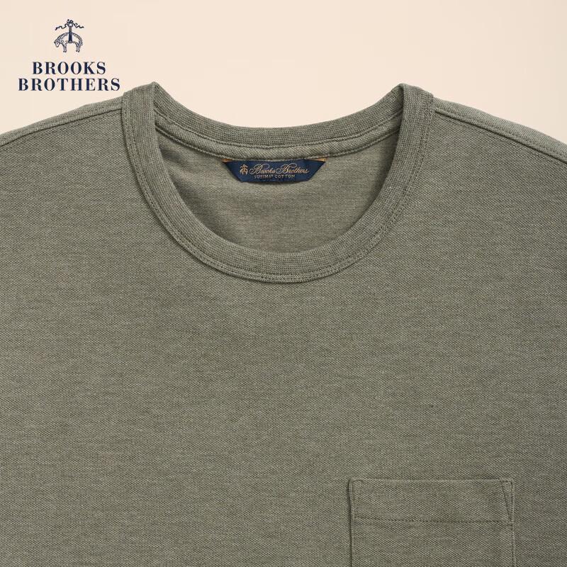 Мужская однотонная футболка с круглым вырезом и карманом от Brooks Brothers XL
