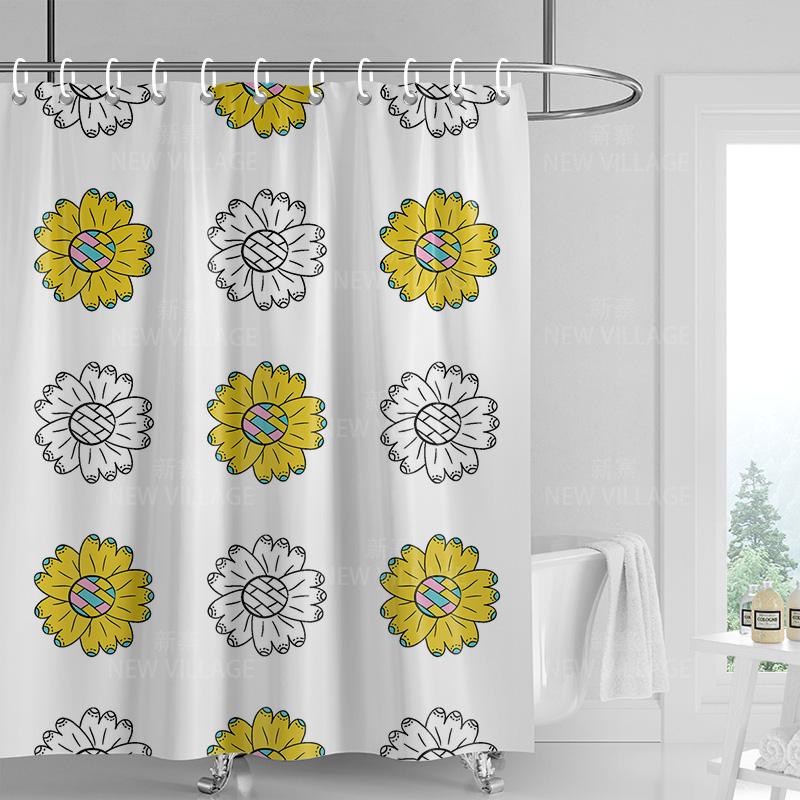 

Домашние шторки для душа ванная Декора водонепроницаемая ткань нескользящий коврик для ванной водопоглощающая штора Современный скандинавский простой растение 90x180cm