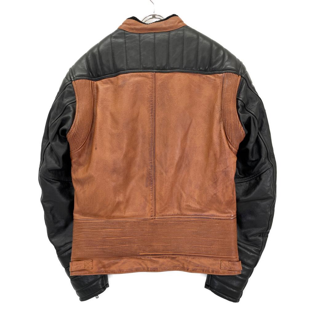 helstons Noir x Camel CRUISER CUIR RAG Leather Jacket Jacket S Brown / BlackUsed