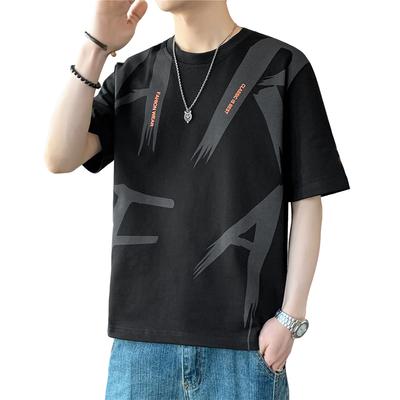 Herren Sommer Kurzarm T-Shirt Rundhals Halbarm Unterhemd Bedruckt Große Größen Herren M-8XL