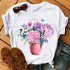 Women Graphic Flower Floral Printed T-shirts Cute 90s Style Vintage Print Tops Lady Tees Clothing Female T Shirt Womens T-Shirts