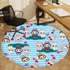 Labubu Pattern Round Rug, Indoor/Outdoor Mat, for Picnic, Gameroom, Bedroom, Office, Living Room, Home Decor Carpet, Birthday Gift