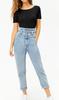 Women's Round Collar Short Sleeve Elastic Bodysuits Jumpsuits