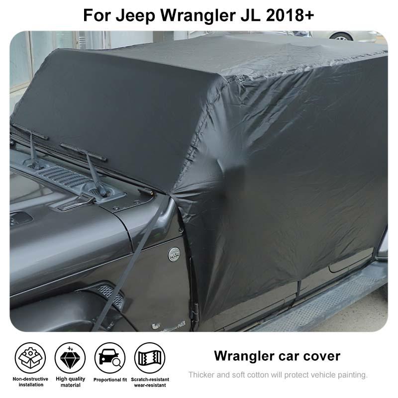 Vanntett allværs frontrute solskjerm i skinn bildeksel Passer til Jeep Wrangler JL 4-dørsversjon 2018-2023 Eksteriørtilbehør