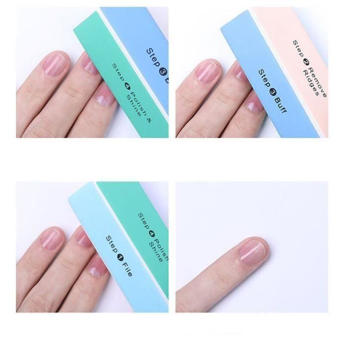 Lot de 2 limes à ongles polissantes pour Nail Art, bloc de tampon, 4 côtés, outil de manucure -WM2466