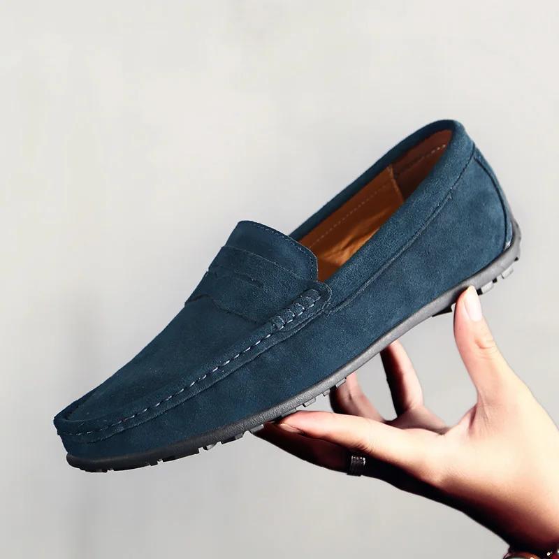Mocasines de Cuero de Alta Calidad para Hombre Zapatos Casuales Slip on para Hombre Moda Flats Zapatos de Conducción para Hombre Mocasines Diez Colores Talla 38-47