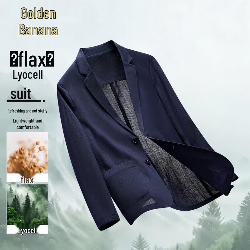 Jinjv Men s Premium Linen Lyocell Lightweight Blazer 190/104A