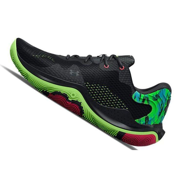 Under Armour Men's Spawn 5 Basketball Shoes Black Green Red 3025345-002