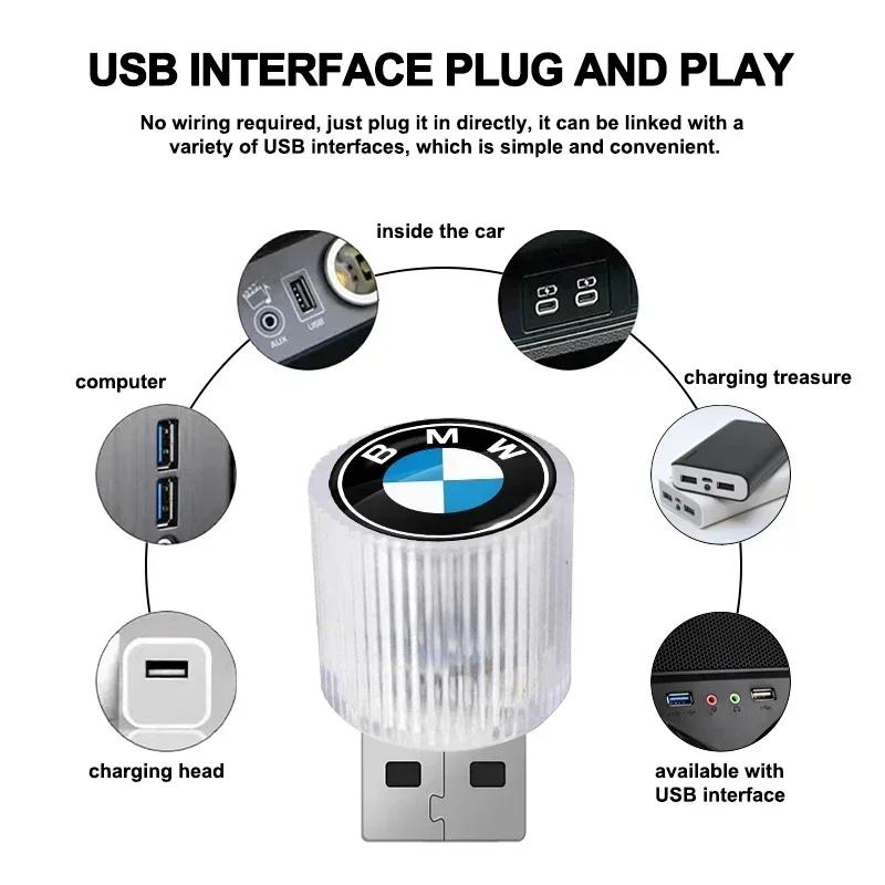 NTHEV1 Hot 2025 For BMW Car Mini USB LED Ambient Light Plug Decorative Atmosphere Lamp For BMW Series i3 i4 G07 G06 G05 G02 G01 F48 F39