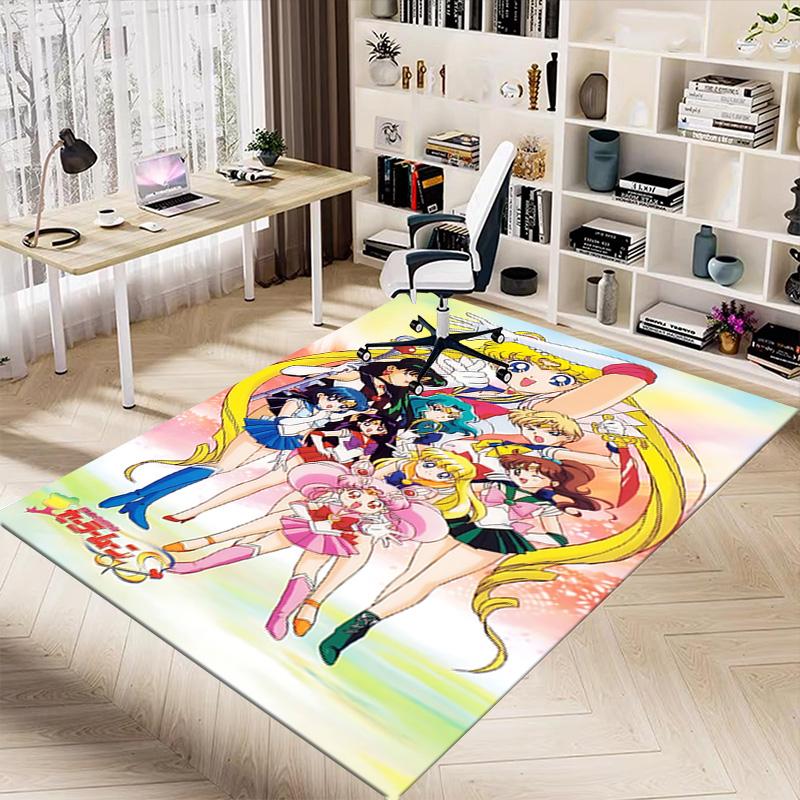 Sailor Moon Adventure Carpet For Playroom Bedroom Living Room Sofa Home Decorkids Game Area Rug Nonslip Floor Mat
