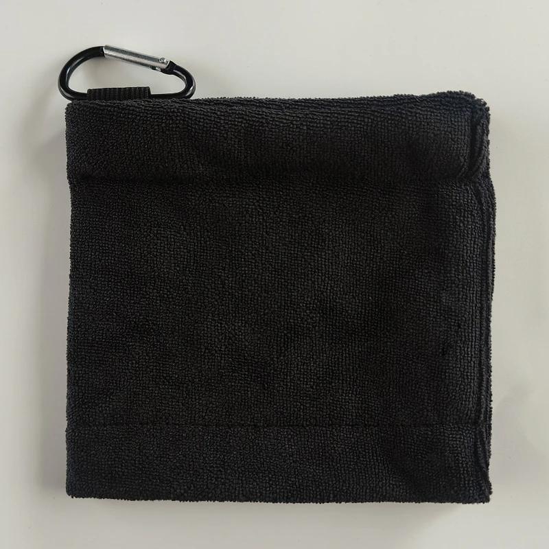 PGM Square Microfiber Golf Ball Cleaning Towel with Carabiner Hook Water Absorption Cleaner Club for Head Wipe Cloth Clean MJ002