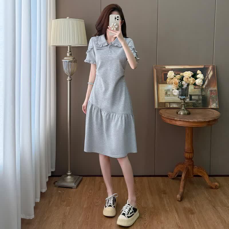 La Chapelle Women s Spliced Pleated T-Shirt Dress 3XL серый