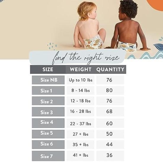 Honest Company Baby Diapers Size 1 80 Pieces Balloon Banyard Pattern Additive-free (Tape Type) (3~6kg) &