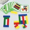 Wooden Geometric Shape Puzzle With Colorful Blocks For Parent Interaction Child