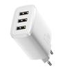 Baseus Compact Quick Charger Network Charger, 3X USB, 17W (White)