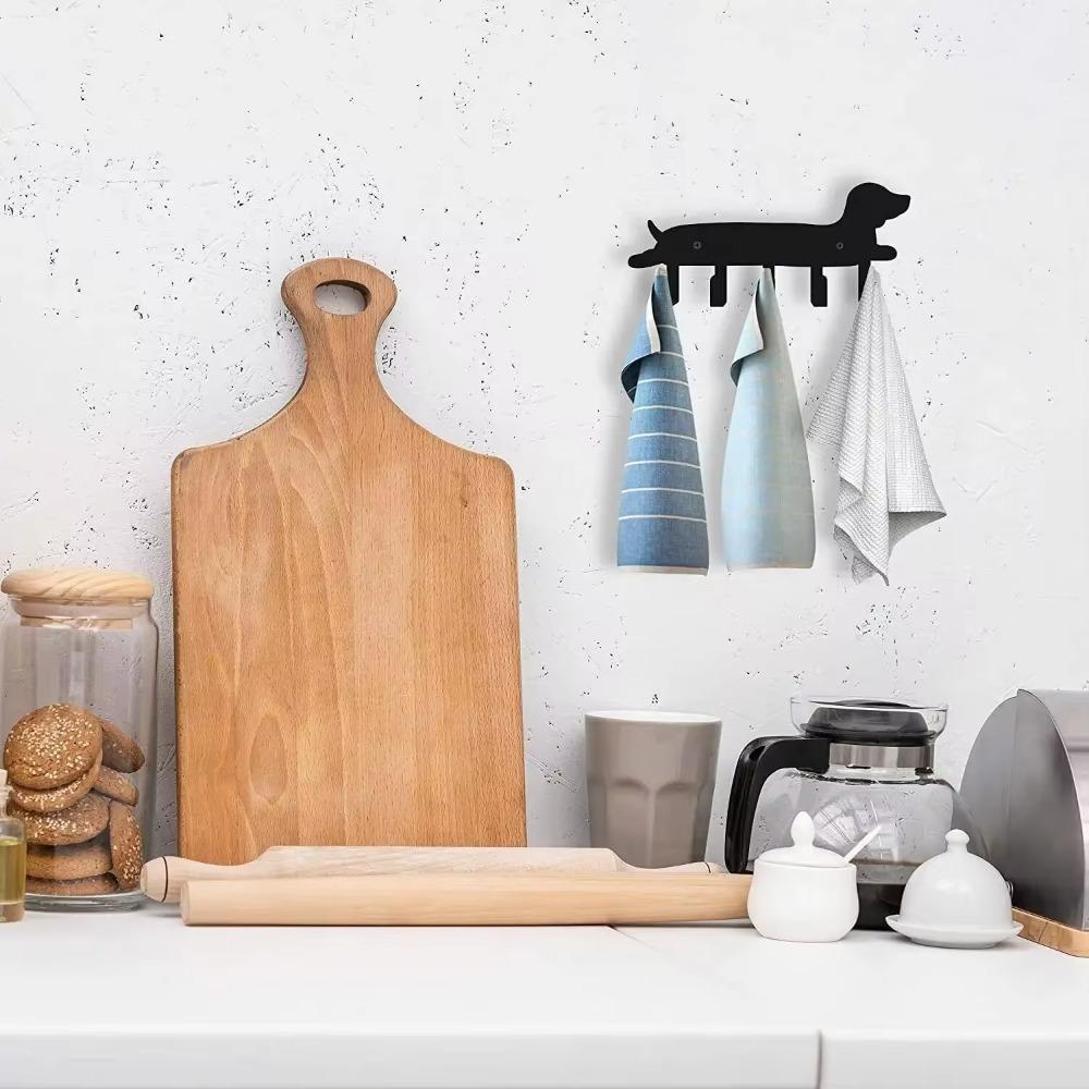 1ks kovový věšák na klíče s cedulkou pro psa, háčky na klíče, nástěnný věšák s 5 háčky, domácí dekorace pro interiér i exteriér