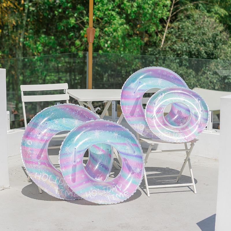 New Glittery Letter Kids Swim Ring Baby Swimming Men And Women Infant With Handle Anti-flip
