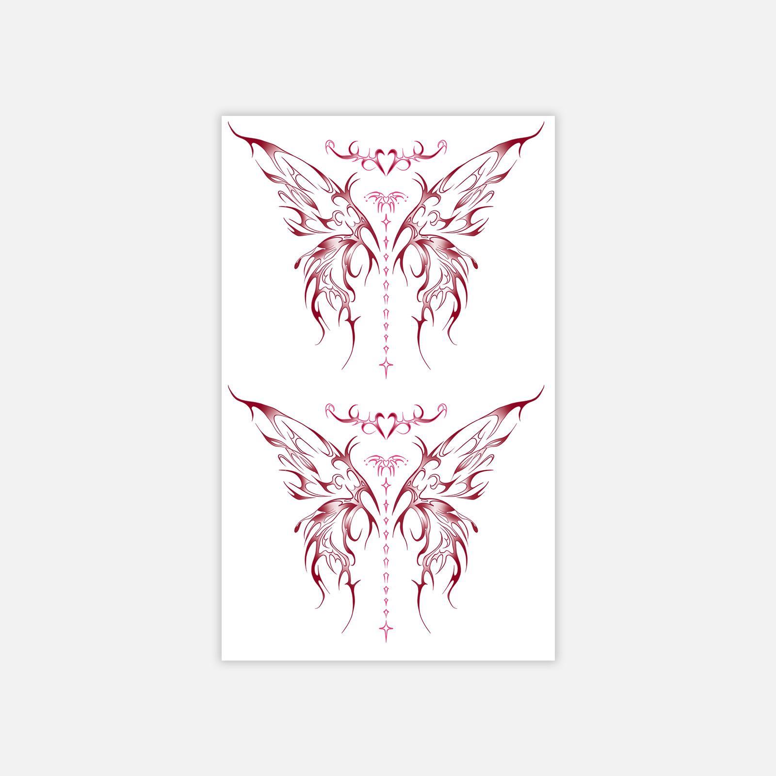 Colorful Butterfly Babes Tattoo Stickers Dark Waterproof Lasting Tattoo Stickers 11*18