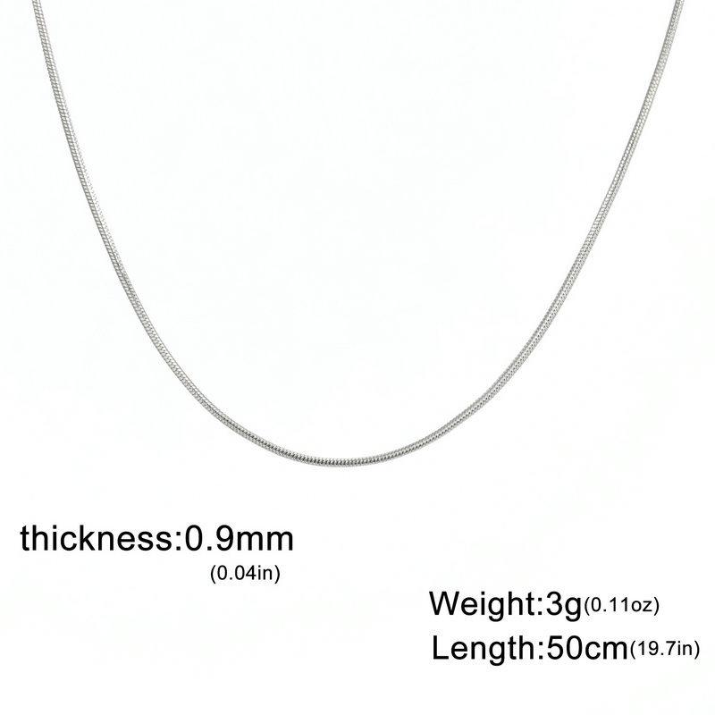 Ultra Fine Snake Chain 0.9 1.2 1.5 2mm DIY Jewelry Making Supplies Versatile Clavicle Necklace Pure Metal Link Chain