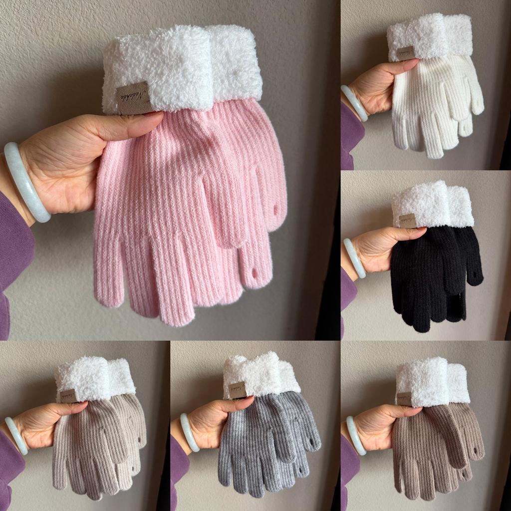 Pletené rukavice na kolo Teplé palčáky s dotykovým displejem Pro zimní venkovní použití Muži Ženy