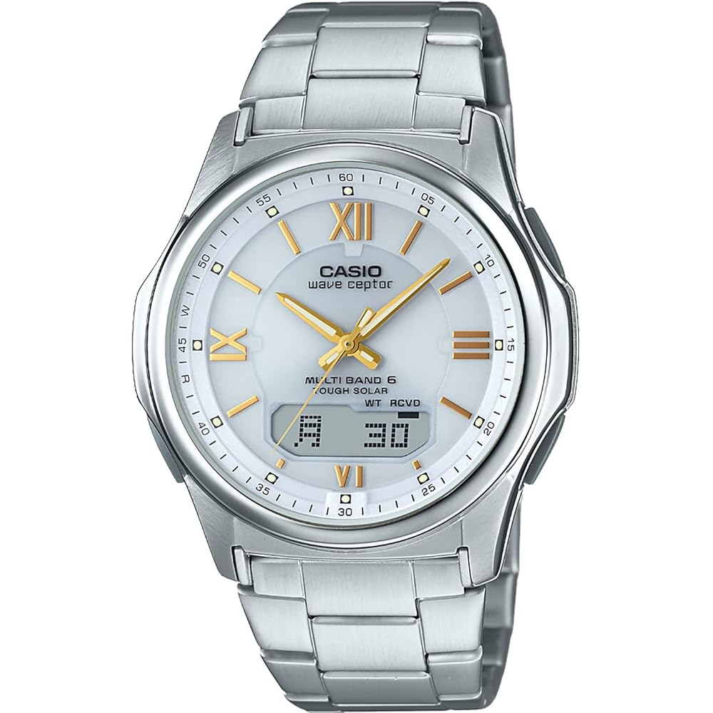 Casio Wave Ceptor WVA-M630D-7A2JF Men's Silver Solar Radio-Controlled Watch (Official Japanese Product)
