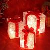 2026 Christmas LED Lights Gift Box, USB/Battery Powered, Festive Atmosphere PVC Decorations.