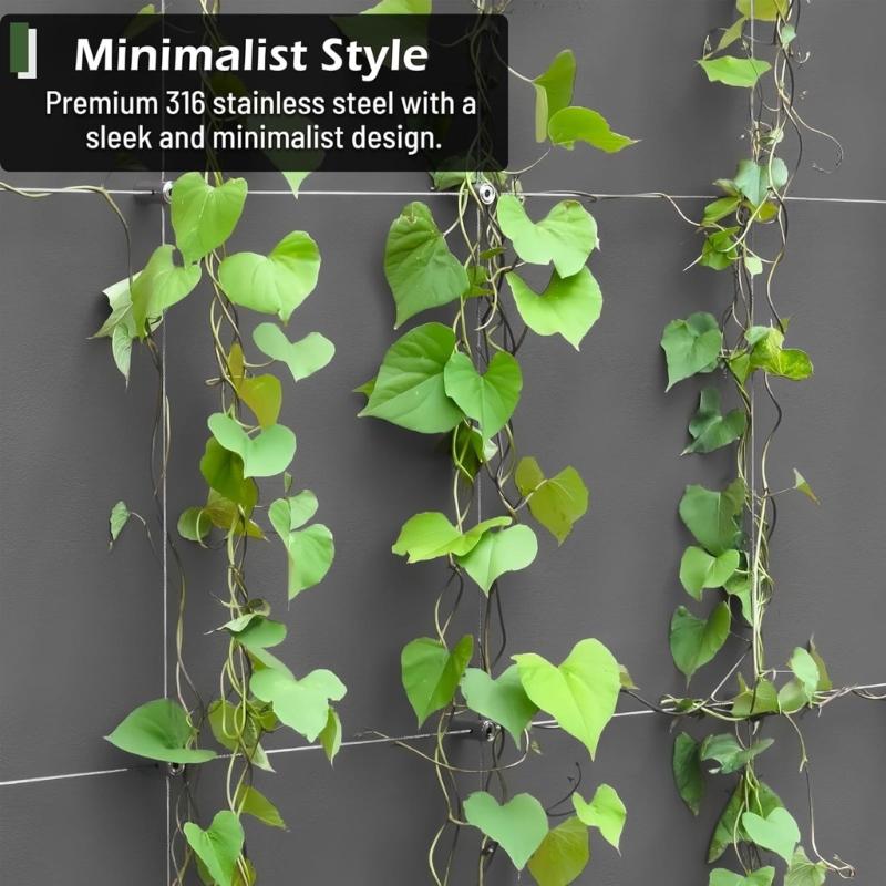 Adjustable 52 Inch Rust Proof Gardening Wire Rope Sturdy Plant Trellis System for Indoor Outdoor Vertical Growth