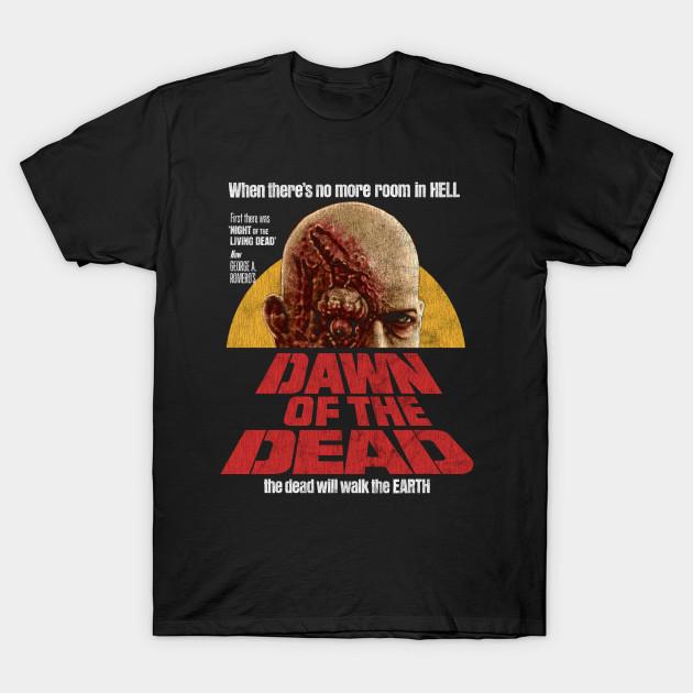 Men Black Print T-shirt Dawn Of The Dead, Distressed, George Romero, Day Of The Dead No-Cut Transfer Paper Print Cotton Tshirt S чёрный