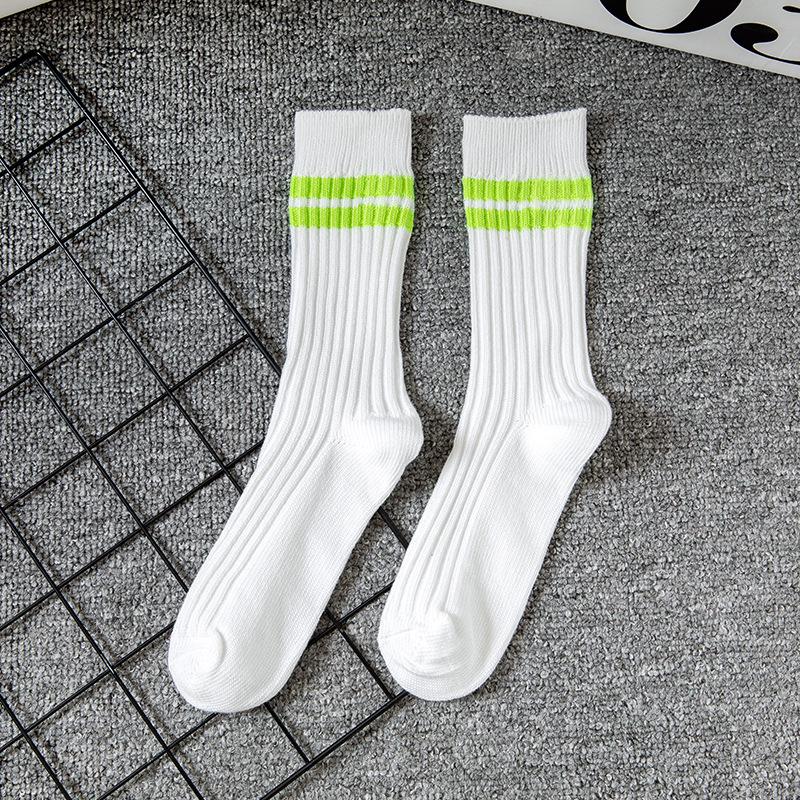 

Мужские модные полосатые носки до середины икры, Осень/Зима, Спортивный уличный стиль в японском стиле, Хлопок, Студенческий стиль. One Size