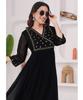 Indian Designer Georgette V-Neck Gown Kurta WomenBollywood Anarkali Top Tunic Kurti
