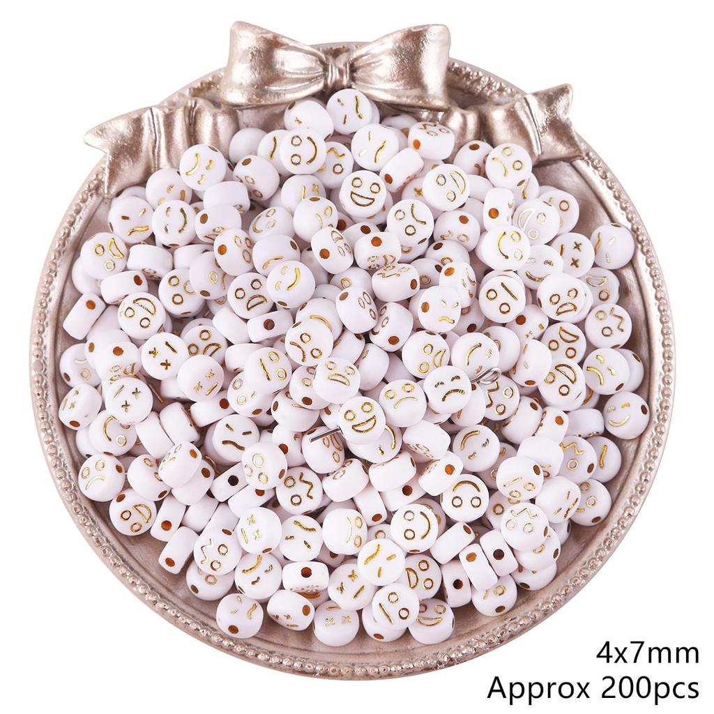 200Pcs Acrylic Flat Beads For DIY Necklace Bracelet Earrings Jewelry Making Craft Accessories