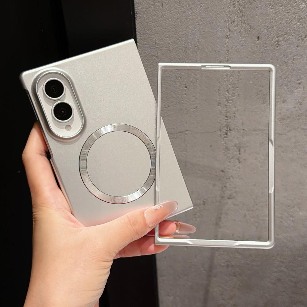 Metallic Paint For MagSafe Magnetic Shockproof Hard PC Phone Case For Smasung Galaxy Z Fold 8 Ultra 7 6 5 4 3 Shockproof Cover