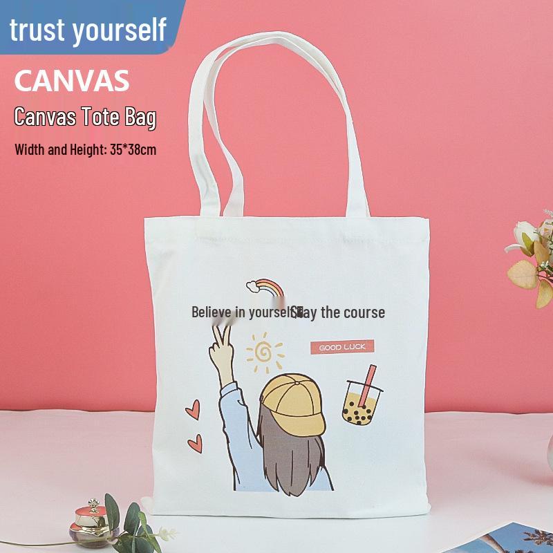Custom Wear-Resistant Graduation Souvenir Canvas Tote Bag with Ribbon